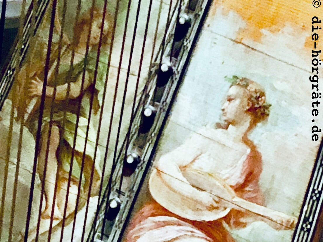 Bild auf einer Harfe