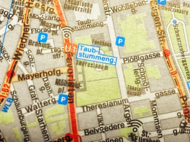 Taubstummengasse auf dem Wiener Stadtplan
