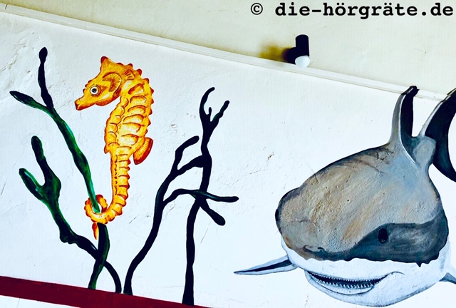 Wandbild Seepferd und Hai